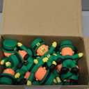 Hanaive 24 Pcs St Patricks Day Leprechaun Figurine Mini Leprechaun Toys PVC Miniature Irish Figurines Green Decor for St Patricks Day Party Hide and Seek Garden Table Decorations, 2.4 x 2.4 Inche