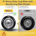 13x5.00-6 Flat Free Tire and Wheel, 13x5-6 Lawn Mower Tires, Zero Turn Front Tires, with 3/4" or 5/8" Bearings, 4"-6" Centered Hub, 13x500-6 Airless Solid Smooth Tire, 2 Pcs