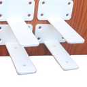 4 Pack - 6 inch White Hidden L Shelf Bracket (1/5 Inch Thicked) Iron Floating Shelf Brackets Rustic Industrial Metal Brackets for Shelf Support