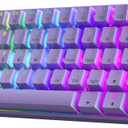 HK GAMING GK61 60% v3 | Hotswap Mechanical Gaming Keyboard | 61 Keys Multi Color RGB LED Backlit for PC/Mac Gamer | US Layout (Lavender, Cherry Mx Red)