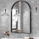 Suidia 22" x 30" Bathroom Mirror, Bathroom Vanity Mirror Metal Framed, Wall-Mounted Mirrors for Bedroom, Living Room, Entryway, Hallway, Black, Arch Style