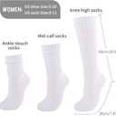 COOVAN Slouch Socks Women 4 Pairs Knee High Scrunch Cotton Soft Knit Cushion Extra Long Socks (Small-Medium)