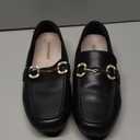 Womens Loafers Shoes Fashion Low Heel Slip on Shoes Comfortable Driving Flats (7 Wide, Black Leather)