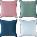 MONDAY MOOSE Decorative Throw Pillow Covers Cushion Cases, Set of 4 Soft Velvet Modern Double-Sided Designs, Mix and Match for Home Decor, Pillow Inserts Not Included (18x18 inch, Pink/Blue)