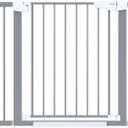 Cumbor 40.6" Auto Close Baby Gate & Cumbor 51.5" Dog Gate, Durable Child Gate for Stairs, Doorways, Easy Walk Thru Dog Gate for House for Doorways, White
