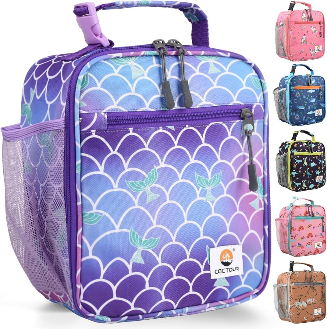 Lunch Box Kids,Premium Insulated Lunch Bag for Girls Boys,Soft Bag Mini Cooler Back to School Thermal Reusable Lunch Bag for Work School Picnic (Mermaid)