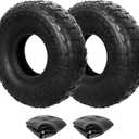 Set of 2 4.10/3.50-4 Tire and Inner Tube, Premium Rubber Wheelbarrow Replacement Parts for Hand Truck Lawn Mower Dollies Wagon Dolly Trailers Go kart