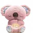Anxiety Relief Stuffed Animals Koala, Breathing Stuffed Animal with Soothing Music & Light, Anxiety Toys Plush for Sleep, Calming Koala Breathing Toy for Kids Adults (Pink)