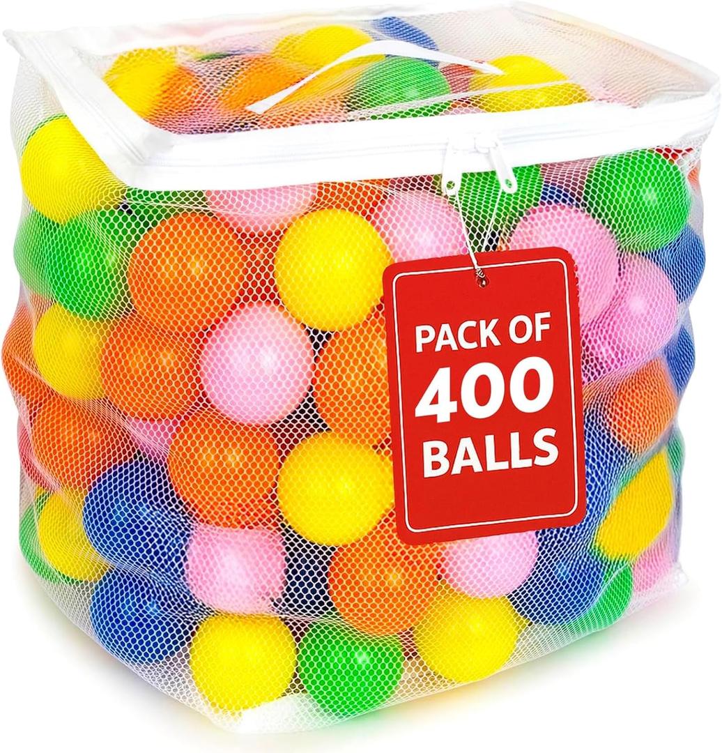 Play Balls for Ball Pit, Plastic Crush Proof, Phthalate & BPA Free, Assorted Colors (400 Balls)