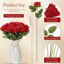 Hotop 20 Pcs Artificial Rose Flowers with Long Stem, Real Lifelike Silk Realistic Plastic Bouquet Roses Bulk for Home Decor Bridal Wedding Party Table Center pieces Decorations (Red)