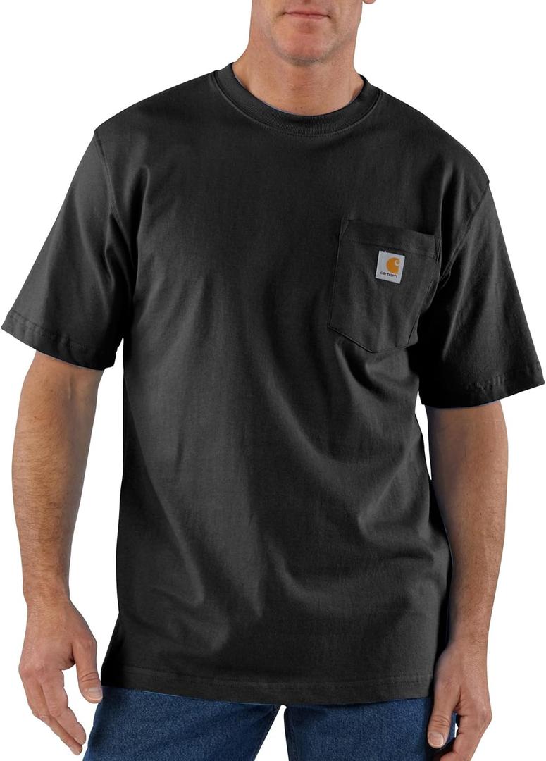 Carhartt Men's Loose Fit Heavyweight Short-Sleeve Pocket T-Shirt (X-Large, Black)