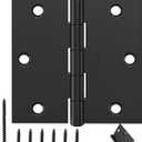 12 Pack 3.5 Inch Matte Black Door Hinges, Interior Door Hinges with Square Corner, 3 1/2" Residential Standard Black Hinges for Doors