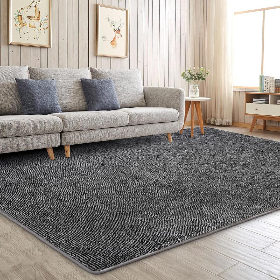 Non Slip Area Rugs for Living Room, 8x10 Washable Fluffy Soft Memory Foam Rug,Shag Throw Floor Carpet Indoor, Bedroom Rug for Kids Home Dorm Decor, Gray