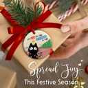 2 x SOL VIBES Funny Black Cat Christmas Ornament  It's Fine I'm Fine Everything is Fine Ornament, Christmas Holiday Decor - Humorous Xmas Tree Hanging, Xmas Gift Ideas for Cat Lovers, Friends, Family