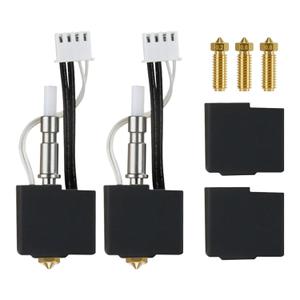 2PCS 0.4MM 3D Printer Kobra S1 Assembled Extruder Hotend Kits- Kobra S1 Combo Hot End/Printhead, with 3PCS Replacement Brass Nozzles(0.2/0.6/0.8mm), with 2 Pack Extra Silicone Cover Case