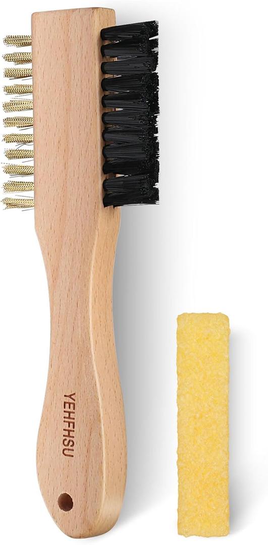 2-Piece Suede Brush and Suede Eraser, Suede Cleaner Kit, Suede Brush for Shoes Effectively Solves Stubborn Stains on Soft Bristle Shoes