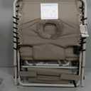 WKFAMOUT Outdoor Tanning Chair with Sun Canopy Shade & Face Hole, Folding Lounge Chair with Beach Table and Carry Bag for Poolside Sunbathing Lawn