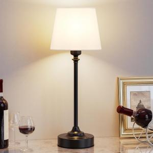 Kakanuo Cordless Table Lamp Rechargeable Black - 1 Pack 4000mAH Battery Operated Lamp for Decor, 3000K Stepless Dimming Touch Control Wireless Lamp for Bedroom, Dining Table, Kitchen, Living Room