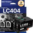 LC404BK LC404 Ink Cartridges Compatible for LC404XL LC404 Ink Cartridges for Brother Printer Compatible with Brother MFC-J1205W MFC-J1215W MFC-J1205W XL Printer (2 Black)