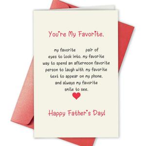 7 x Romantic Father’s Day Card for Him Man, Poem Fathers Day Card for Husband Dad, Fathers Day Gift from Daughter Son Wife, You're My Favorite, mixing