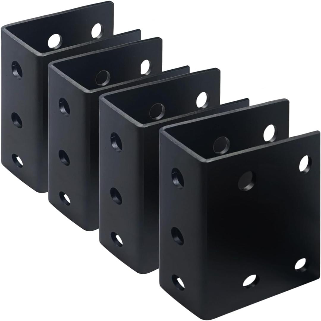 4pcs Iron 2" x 4" (Actually 1.81" x3.94") Deck Railing Connector, for Deck Railing, Handrail, Barn and Beam end Connection Installation