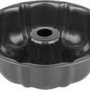 Novery 9.5" Non-stick Cake Pan, Heavy Duty Carbon Steel Fluted Tube Round Baking Pan,Buntz Pound Cake Pan Mold,Tube Bakeware,Baking Mold for Jello,Gelatin,Chocoflan,Flan