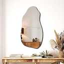 TRAHOME Irregular Asymmetrical Wall Mirror for Living Room Bathroom Entryway, Modern Decorative Mirror Hanging (Hook Style, 31.5'' x 17.7'')