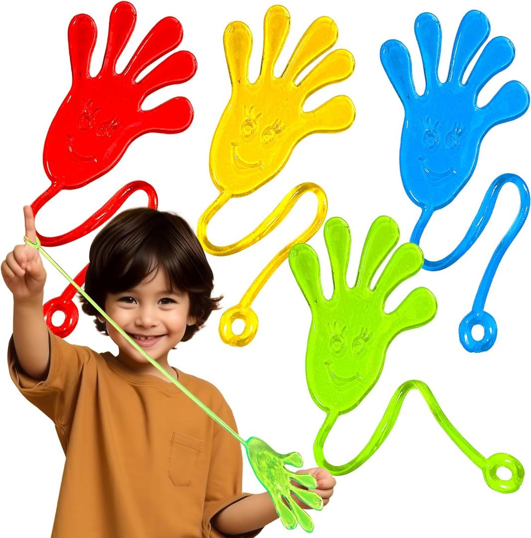 Glow Fever 40 Pack Vibrant Sticky Hand Toys - Stretchy Party Favors for Birthdays, Classroom Prizes, Christmas Stocking Stuffers, Halloween Goodie Bags & Sensory Play (Assorted Colors)