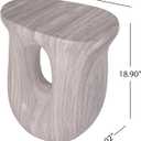 Christopher Knight Home 18.9 Inch Modern U Shaped Accent Table, Sculptural MGO Stone Look Side Table for Indoor Outdoor Garden Balcony Living Room Entryway Bedroom, Grey Marble Look, 16.54 x 12.6 x 18.9 inches