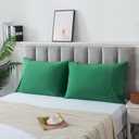 H HOUSEHOLD Super Soft Smooth King Size Pillowcases - Breathable Jersey Knit Fabric, King Size, Cool Touch for Better Sleep (Green, King Size 20" x 36")