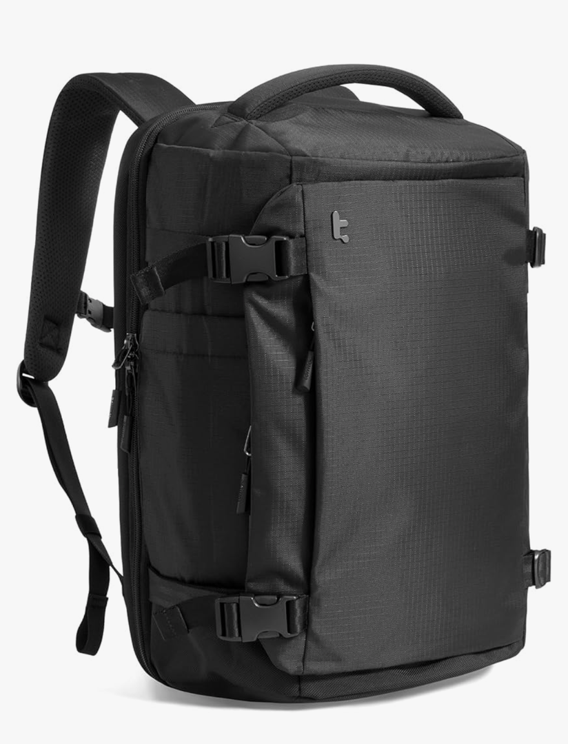 tomtoc Travel Backpack 28L, TSA Friendly Flight Approved Carry-on Luggage, Personal Item Travel Bag, Water-resistant Lightweight Business Rucksack, Durable Bag Fits 16 Inch Laptop