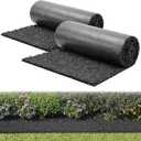 VEVOR Rubber Mulch Mat Roll, 2 Rolls 96 x 24 in Recycled Rubber Mulch Mat, 0.5 Thick Cuttable, Reduced Weed Growth, Natural-Looking Weed Barrier Mat, Permanent Walkway Pathway for Landscaping