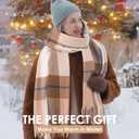 Winter Women's Scarf Long Checkered Scarf Warm, Rustic, Loose-Fitting Winter and Autumn Blanket shawl Gift