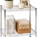 2-Tier Metal Wire Shelf, 250 lb/Shelf, Chrome Rack, 14x24x24 in