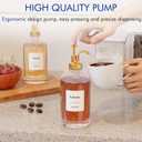 16.9 oz (500 ml) Coffee Syrup Dispenser Set- 4 Glass Bottles with Gold Pumper and Syrup Labels - Precise Dispensing and Stylish Addition to Coffee Shop, Cafe or Home Bar