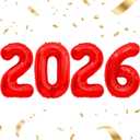 2026 Gold Balloons, 40" Large Gold 2026 Balloons Helium Mylar Foil Balloons for 2026 Graduation New Year Christmas Party Decoration