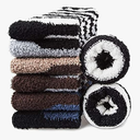 Mens Fuzzy Socks, Warm Winter Fluffy Cozy Slipper Fleece Socks for Men, 6 Pairs