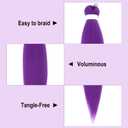 2 Packs Long Purple Pre Stretched Synthetic Braiding Hair Extensions,Ideal for Stage, Party, Halloween Costume and Cosplay,26 Inches