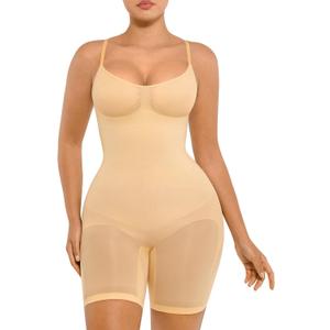 FeelinGirl Shapewear Bodysuit Tummy Control Seamless Sculpting Hip Enhancer Body Shaper for Women (X-Small-Small, Latte Brown)