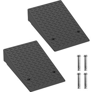 7.9" Rise Rubber Threshold ramp for Doorway/Cars, Step/Stair Rubber ramp with with Non-Slip Surface for wheelchairs/Curb/shed, 2200Pounds Load Capacity.