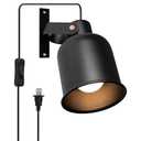 Aisilan Plug-in Wall Sconce Lighting, Adjustable Wall Light for Bedroom Bedside, Modern Indoor Wall Sconce for Reading with Cord, Easy Install 7W 3000K Bulb for Living Room Hallway