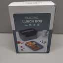 Electric Lunch Box Food Heater 100W, 4 in 1 Ultra Quick Heated Lunch Boxes for Adults 12V/24V/110V/220V Portable Food Warmer for Car/Truck/Office With Fork Spoon and Insulated Carry Bag (Olive Green)