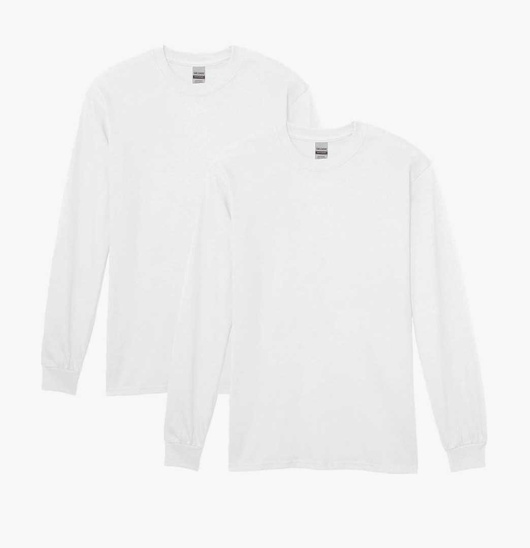 Gildan Adult Heavy Cotton Long Sleeve T-Shirt, Style G5400, 2-Pack XL