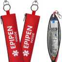 MEDMAX 2 Pack Insulated Slim Epipen Carry Case, Portable Double Sided Emergency Printing Medical Pouch Holder for One Epipen Allergy Medicine Essentials