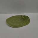 SHACOS Round Placemats Set of 4 Round Table Placemats Braided Cotton Place Mats 15 inch for Kitchen Dining Table Holiday Party (Pea Green, 4)