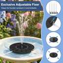 Mademax Solar Bird Bath Fountains, Upgrade 1.4W Solar Fountain Pump with 8 Nozzles & 4 Brackets, Free Standing Floating Solar Powered Water Fountain Pump for Bird Bath, Garden, Pond, Pool, Outdoor