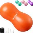 INPANY Peanut Ball - Anti Burst Exercise Ball for Labor Birthing, Physical Therapy for Kids, Core Strength, Flexible Seating, Home & Gym Fintness, Sensory Chair Wiggle Seat for Boys and Girls (Orange)