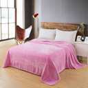 Fleece King Size Summer Blanket All Season 350GSM Lightweight Throw for The Bed Extra Soft Brush Fabric Winter Warm Sofa Blanket 90" x 108"(Pink King)