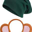 Mouse Costume Accessories for Adult Monkey Ears Headband with Beanie Hat Headwear Party Dress up