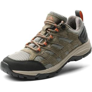 NORTIV 8 Women's Hiking Shoes Lightweight Breathable Mesh Walking Sneakers Outdoor Work Shoes Wander (9, Khaki)